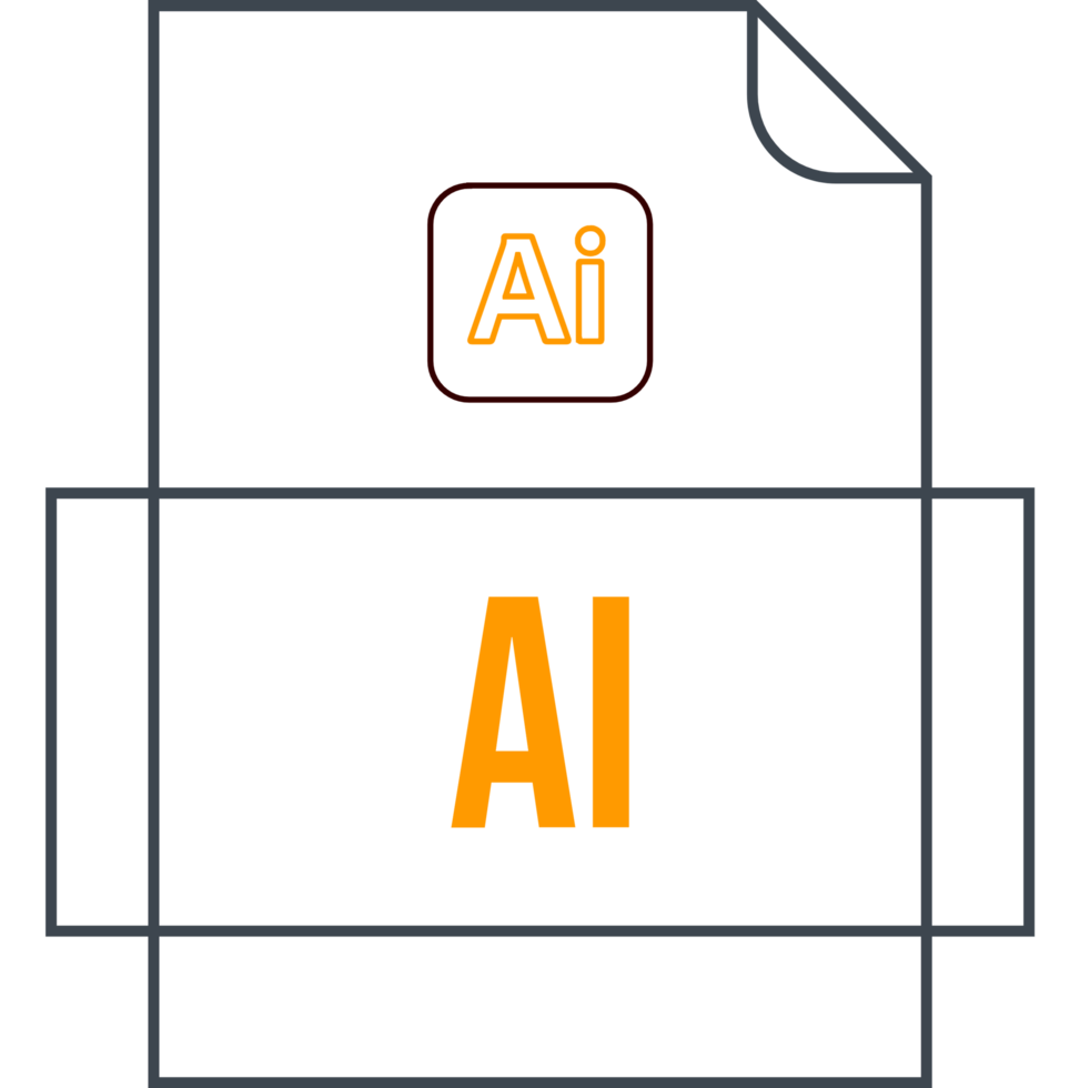Ai File Icon Crisp Thick Outline Sharp Corners png