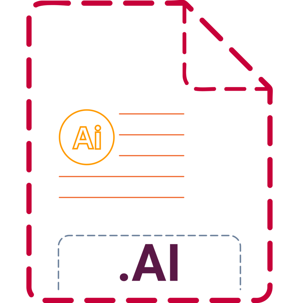 Ai File Icon Monza Dashed Rounded Outline png