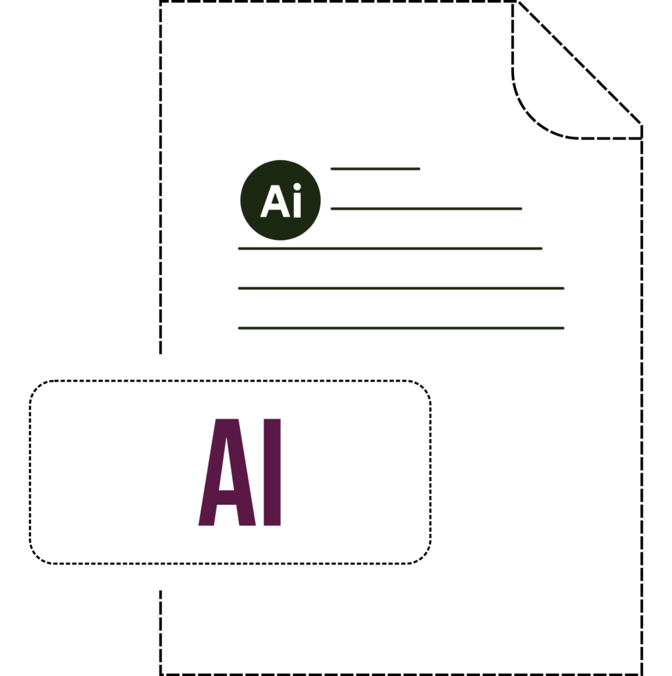 Ai Icon Black Dashed Outline png