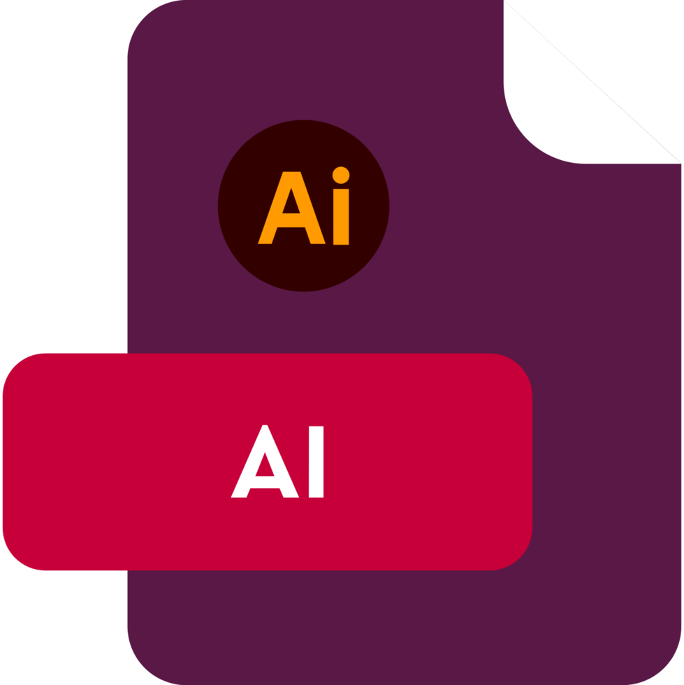 Ai File Extension Icon Amber And Outrageous Orange Color png
