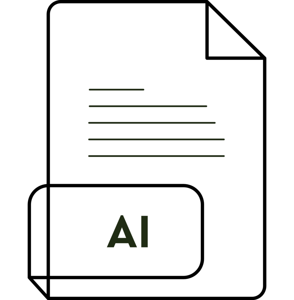 Ai File Extension Icon Crisp Corners Thick Outline png