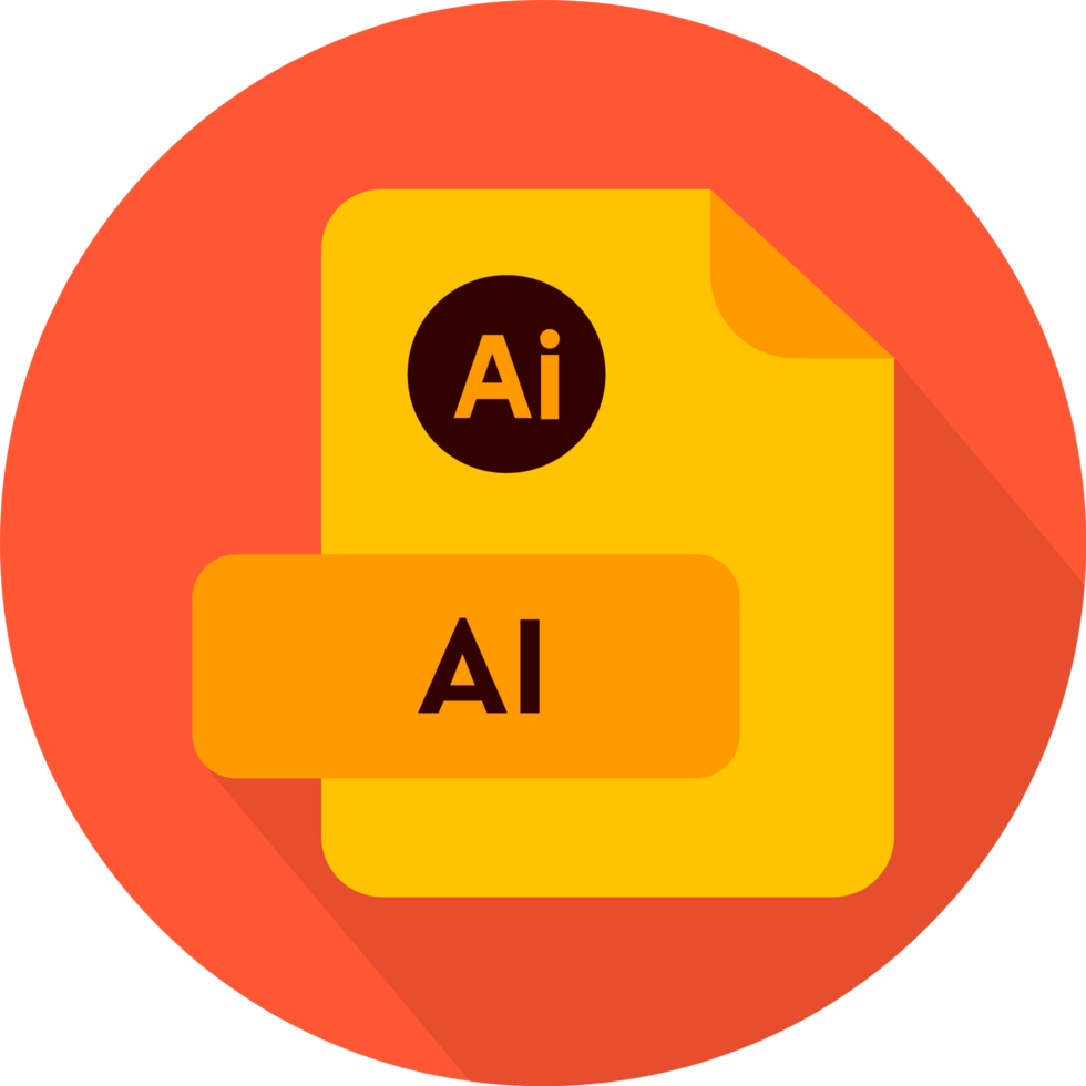 Ai File Extension Icon Monza And Outrageous Orange Color Circular Icon png