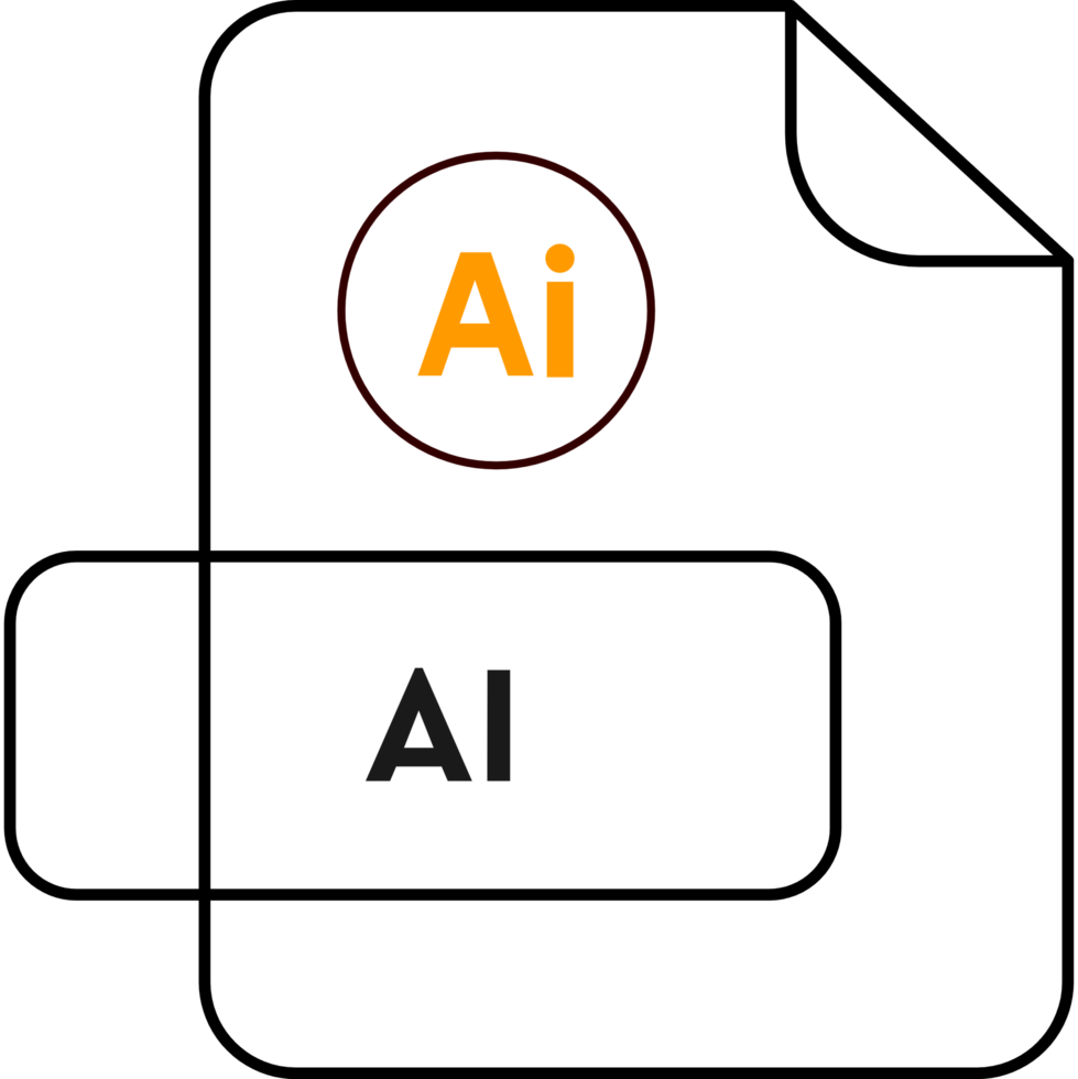 Ai File Extension Icon Purple And Yellow Outline Color png