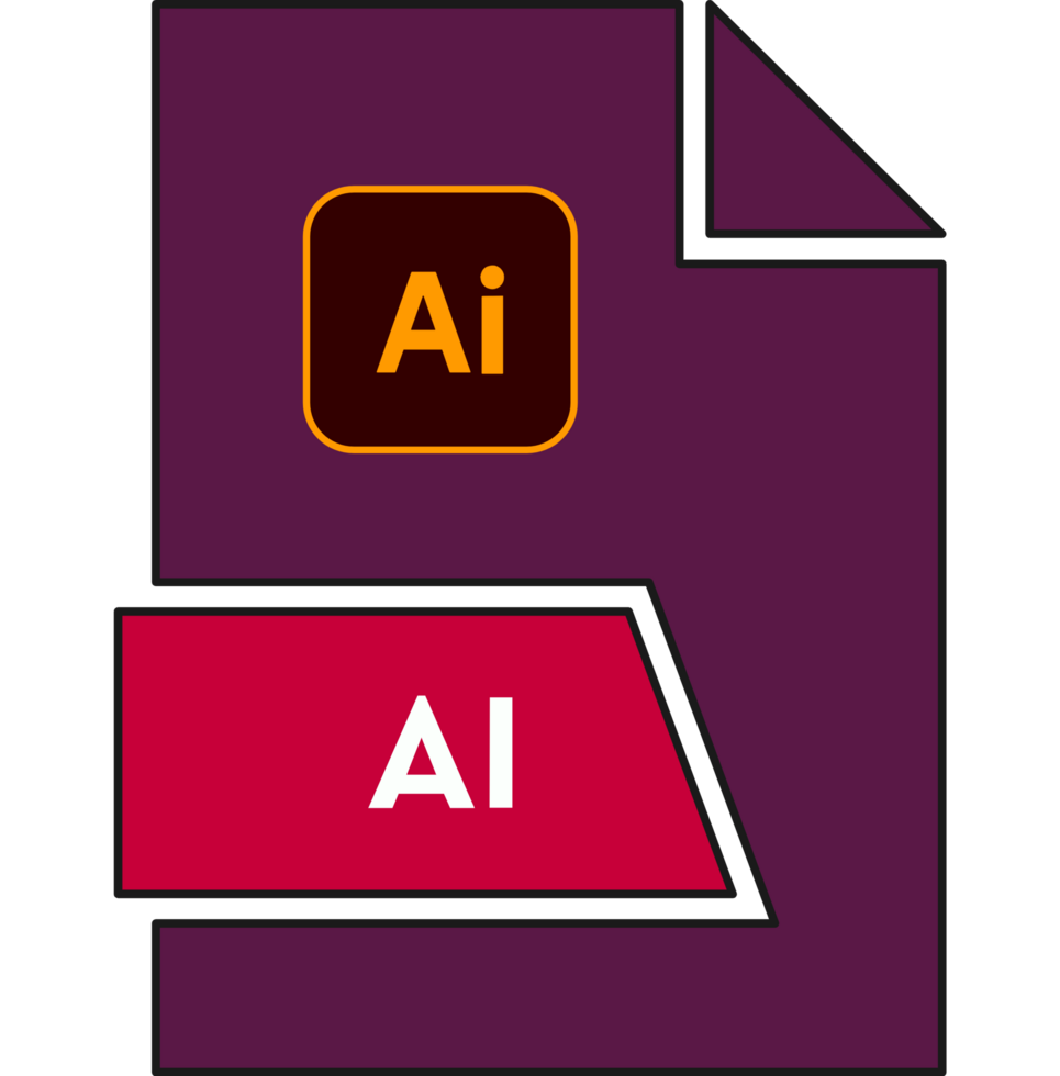 Ai File Format Icon In Shapes Outrageous Orange And Monza Colors png