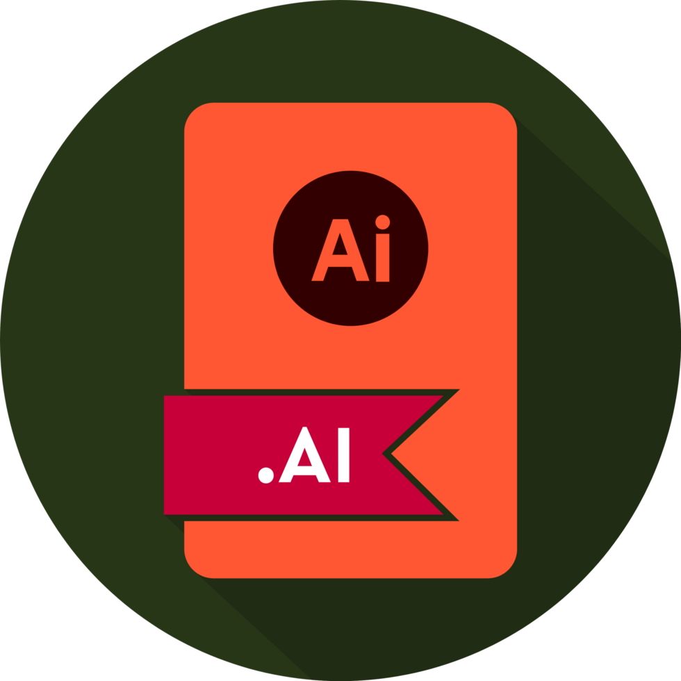 Ai File Format Icon Outrageous Orange Fill Circular Shape png