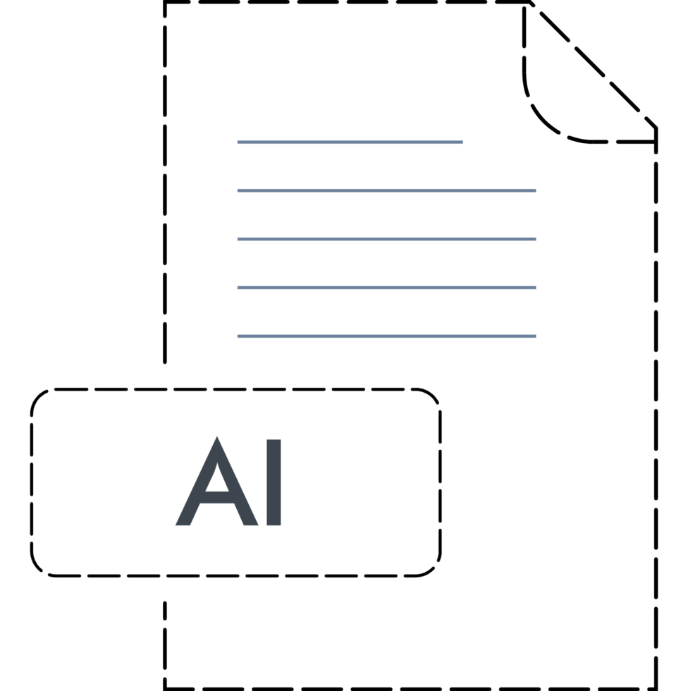 Ai File Format Icon Rounded Dashed Outline png
