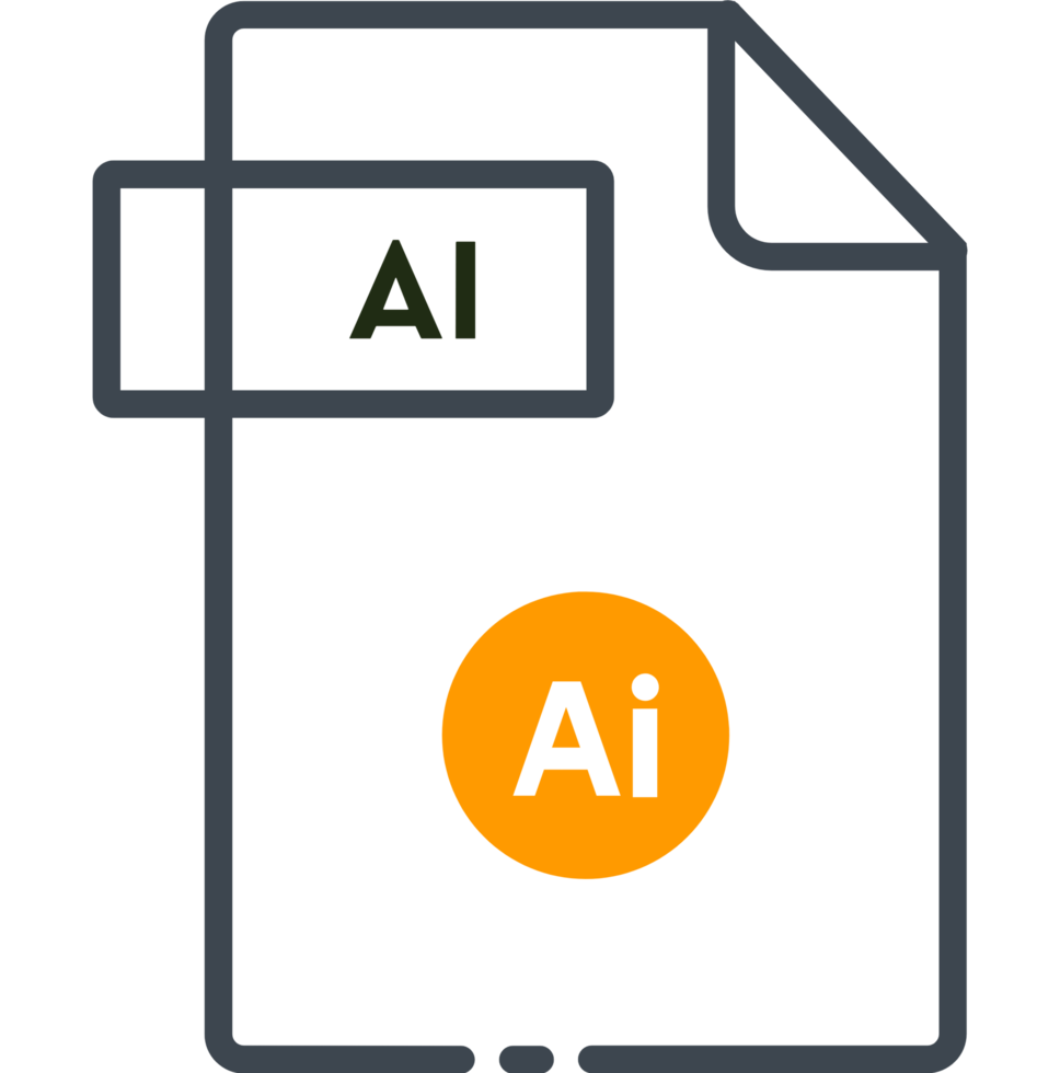 Ai File Format Minimal Icon With Black Outline png