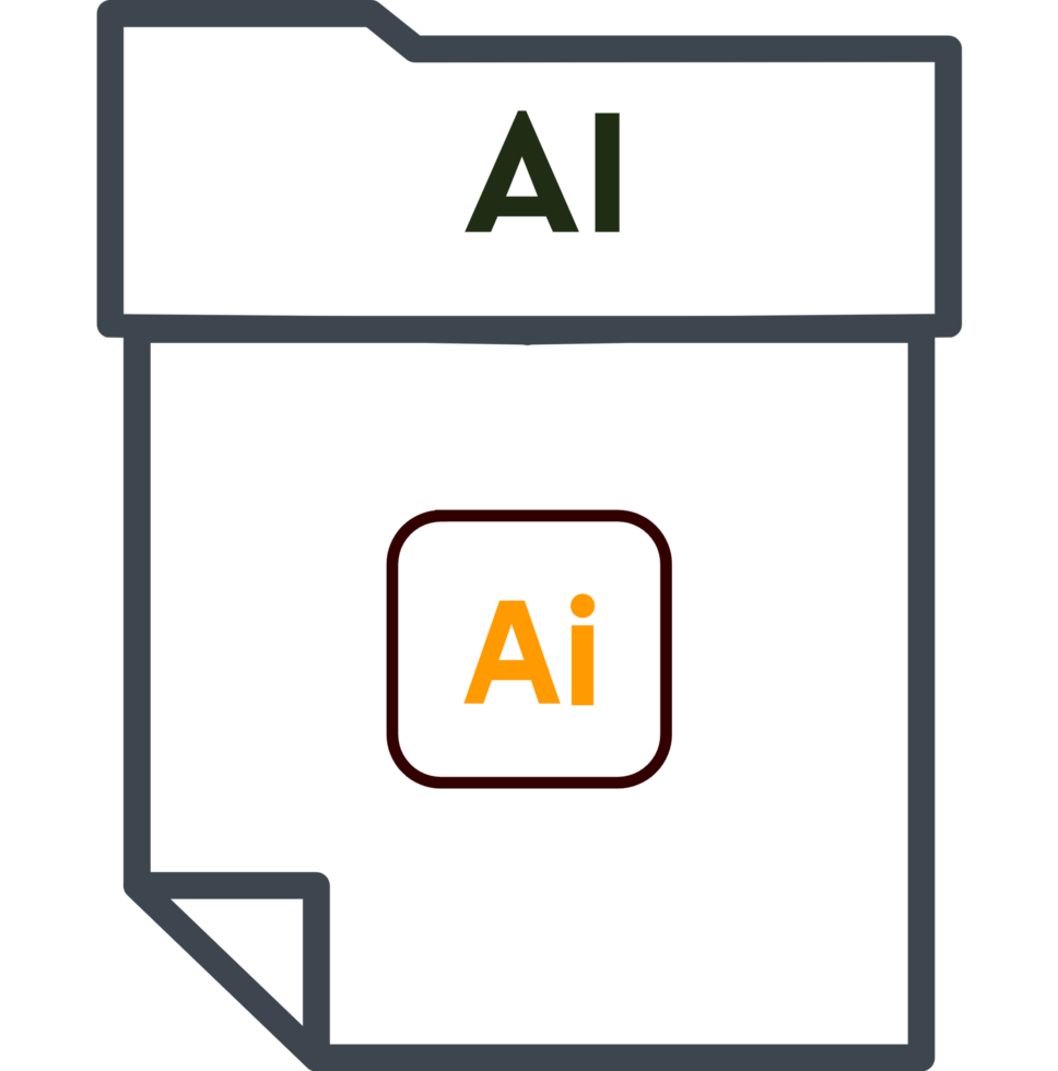 Ai File Format Minimal Icon With Thick Outline png