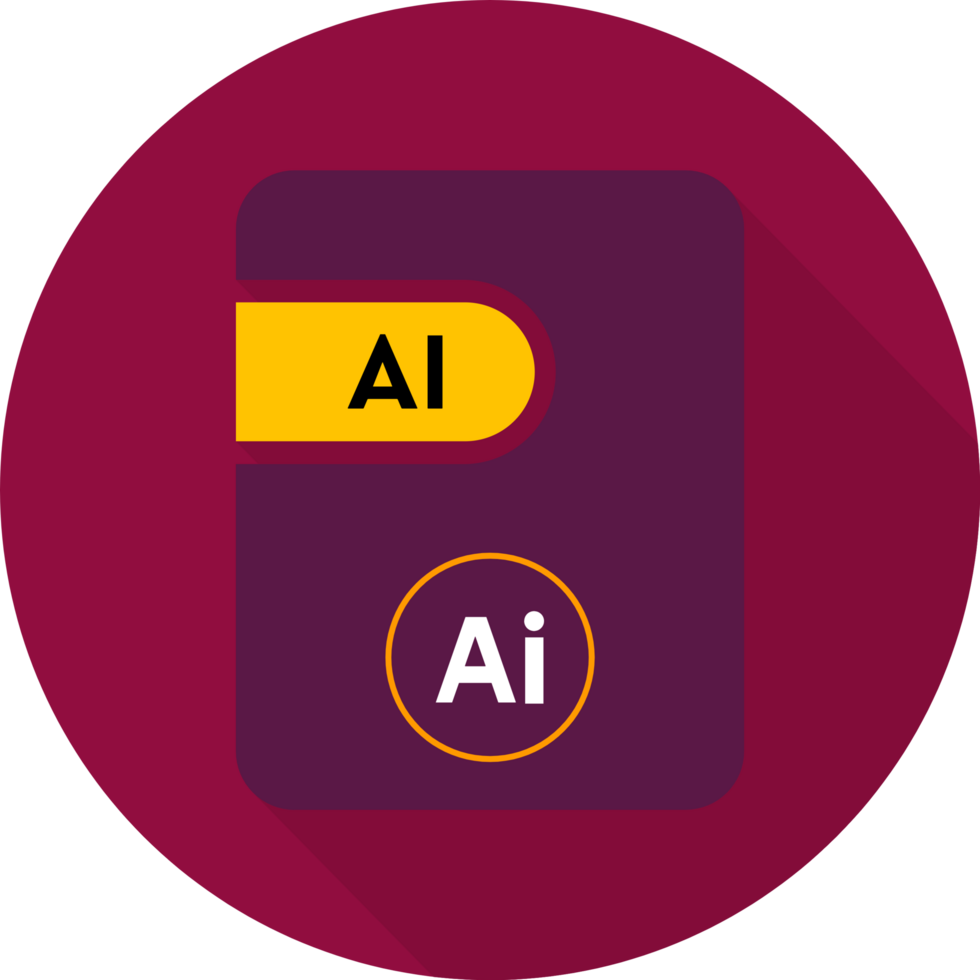Ai File Icon Amber And Outrageous Orange Color In Circular Shape png