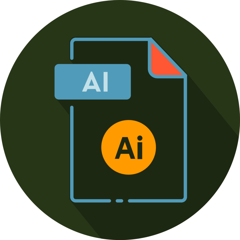 Ai File Format Minimal Icon With Circle Outside png