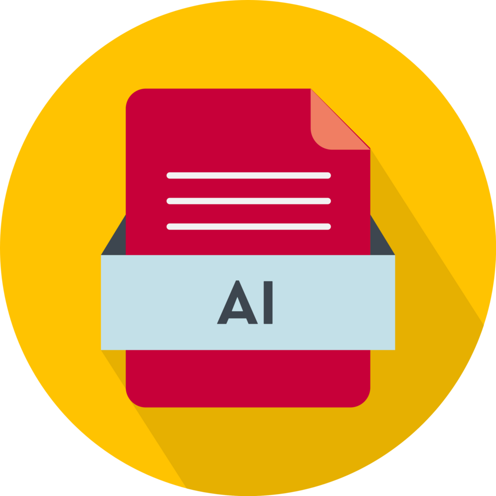 Ai File Icon With Outrageous Orange Color In Circular Shape png