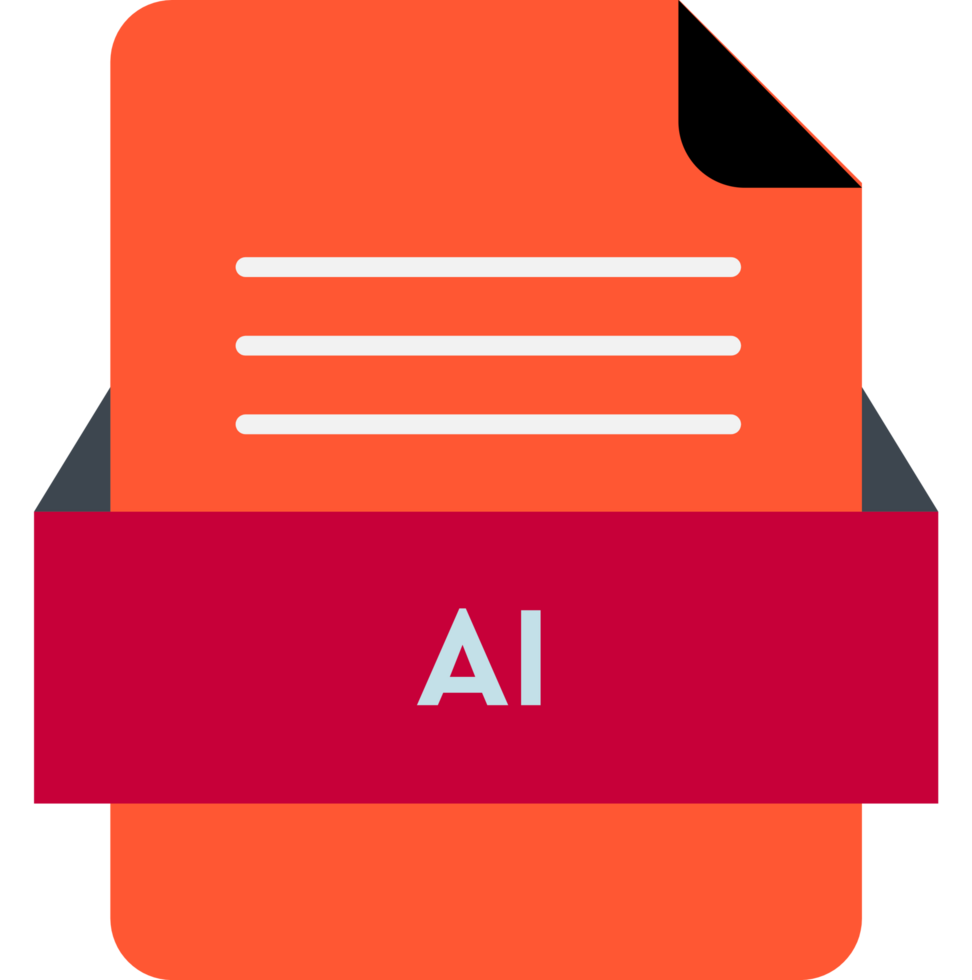 Ai File Icon With Outrageous Orange Color V1 png
