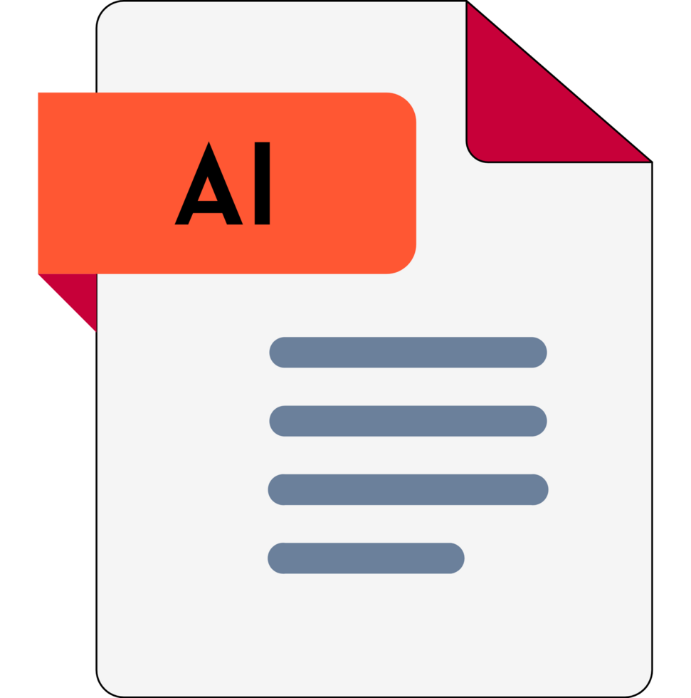 Ai File Icon With Outrageous Orange Color png