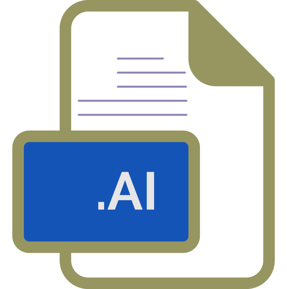 Ai File Extension Icon Color Fill Rounded Corners Inside Transparent png