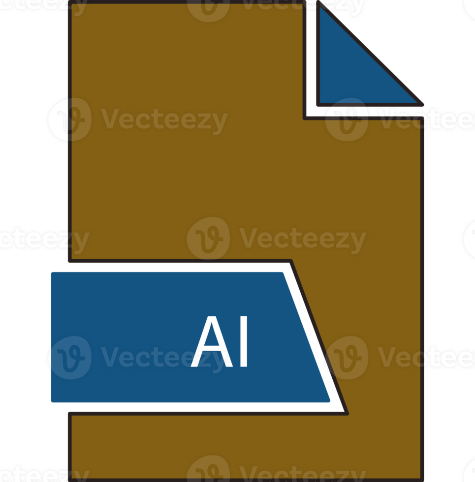 Ai File Format Icon In Shapes 2 Colors And Side Contour png