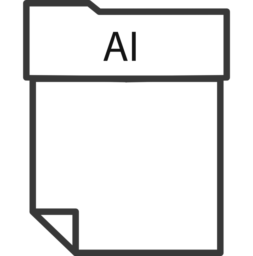 A file folder icon with the word ai in it png