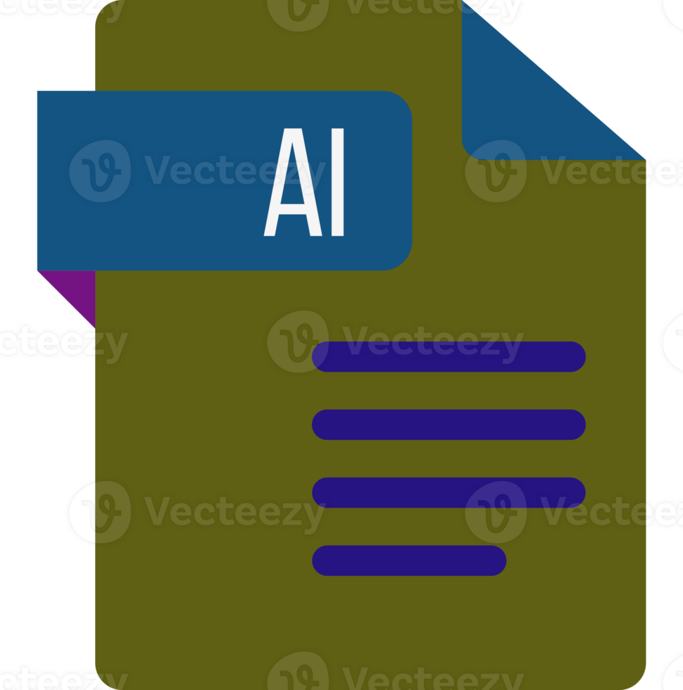 Ai File Icon With Dark Ciolor And Folded Doc png