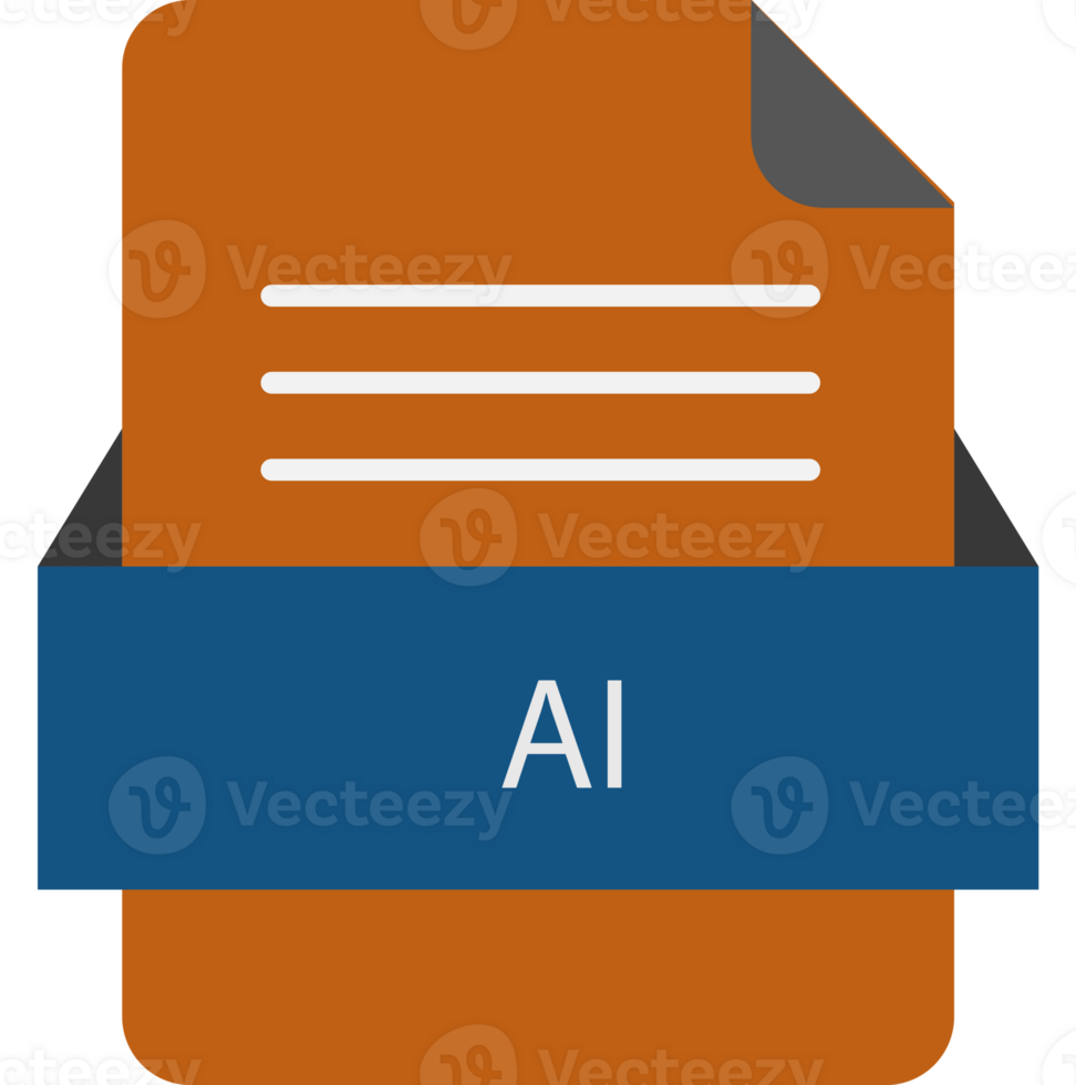 Ai File Icon With Color And Rounded Corners And Folded Doc png