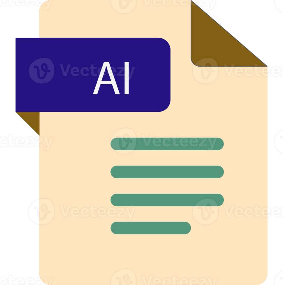 Ai File Icon With Folded Style Document png