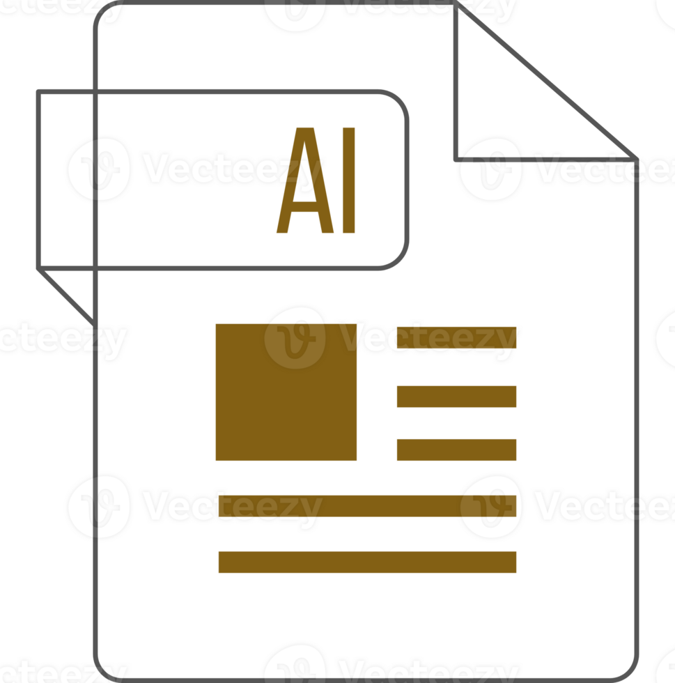 Ai Icon Inside Transparent Outline And Sharp Corners png