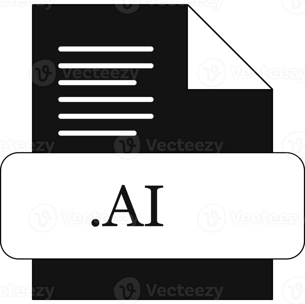 Ai File Extension Icon Black Fill png