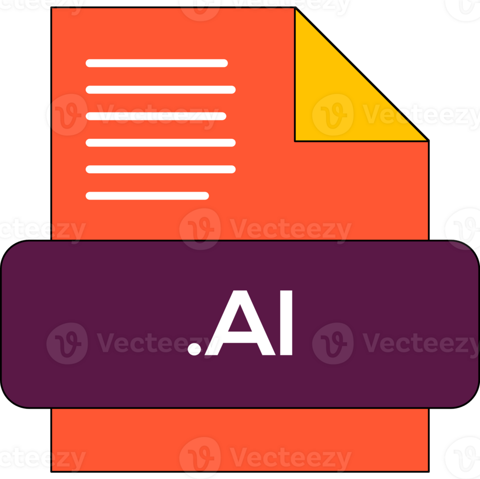 Ai File Extension Icon Outrageous Orange Fill V1 png