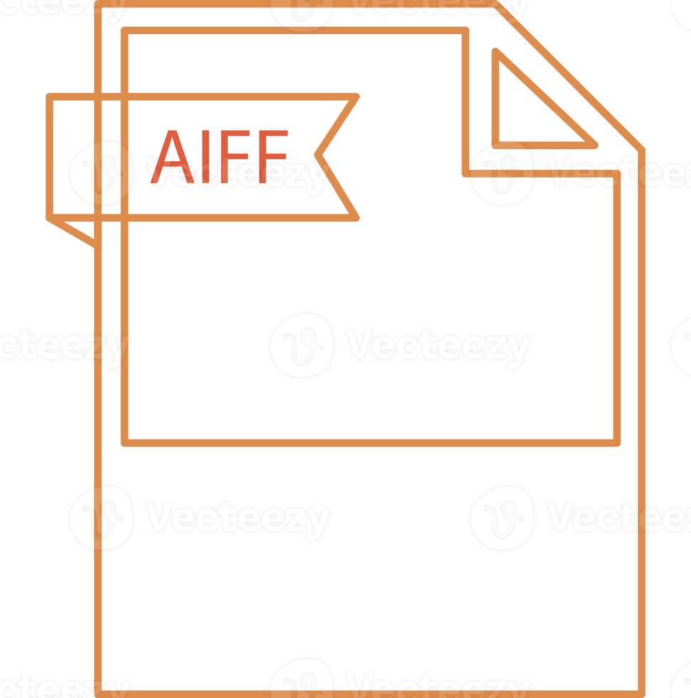 Aiff File Format Icon Black Outline And Light Color Text png