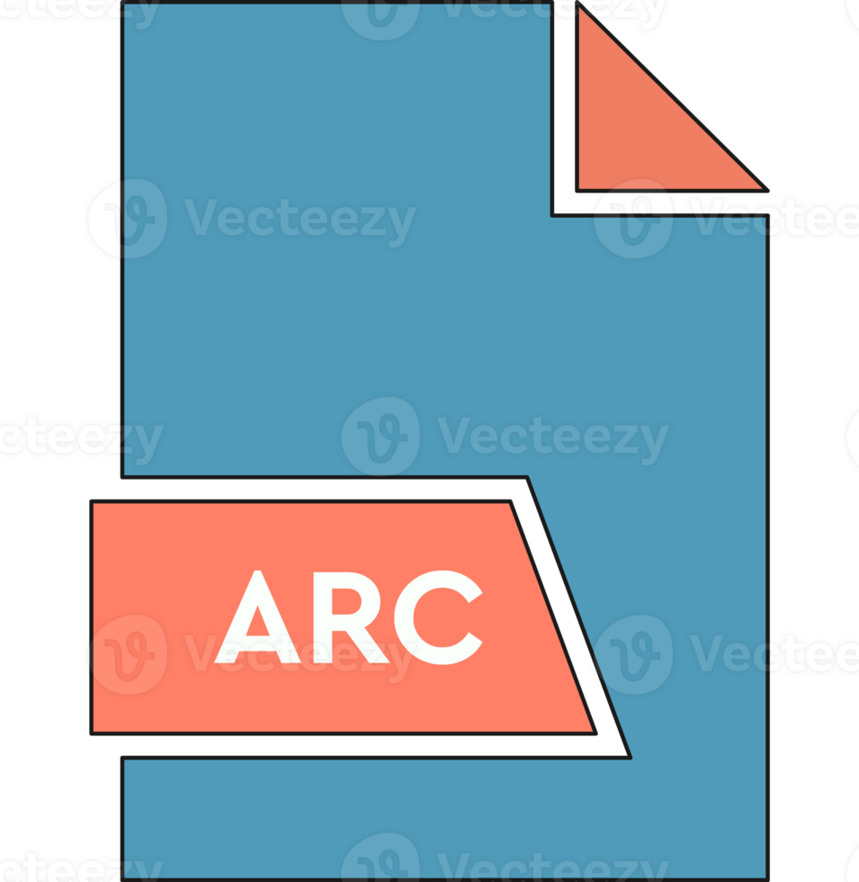 Arc File Format Icon In Shapes Orange And White Colors png