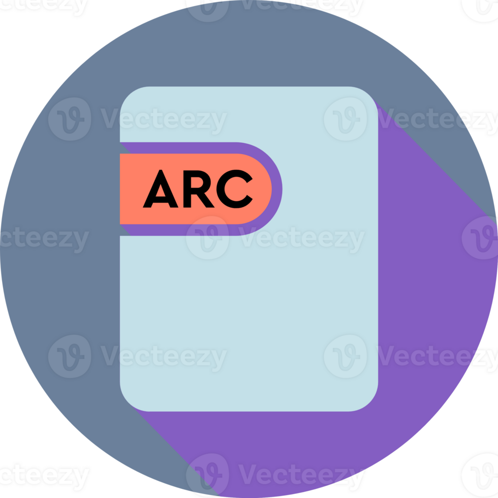 Arc File Icon Purple And Yellow Color In Circular Shape png
