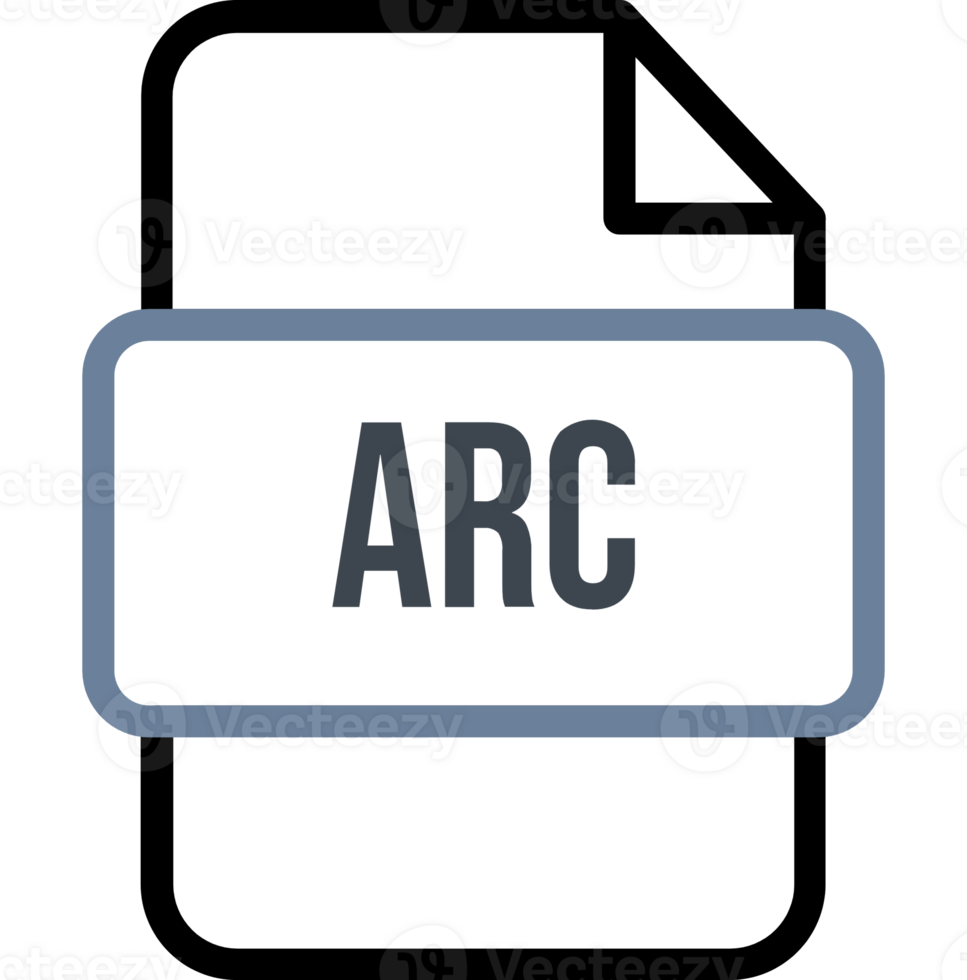 Arc File Icon With Bold Outline png