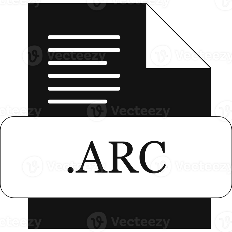 Arc File Extension Icon Black Fill png