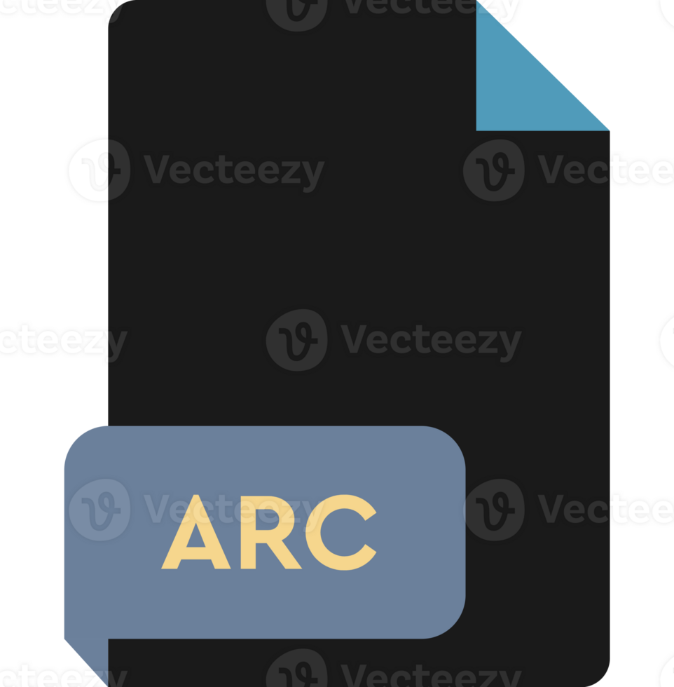 Arc File Extension Icon Crisp Corners Grey Colors png