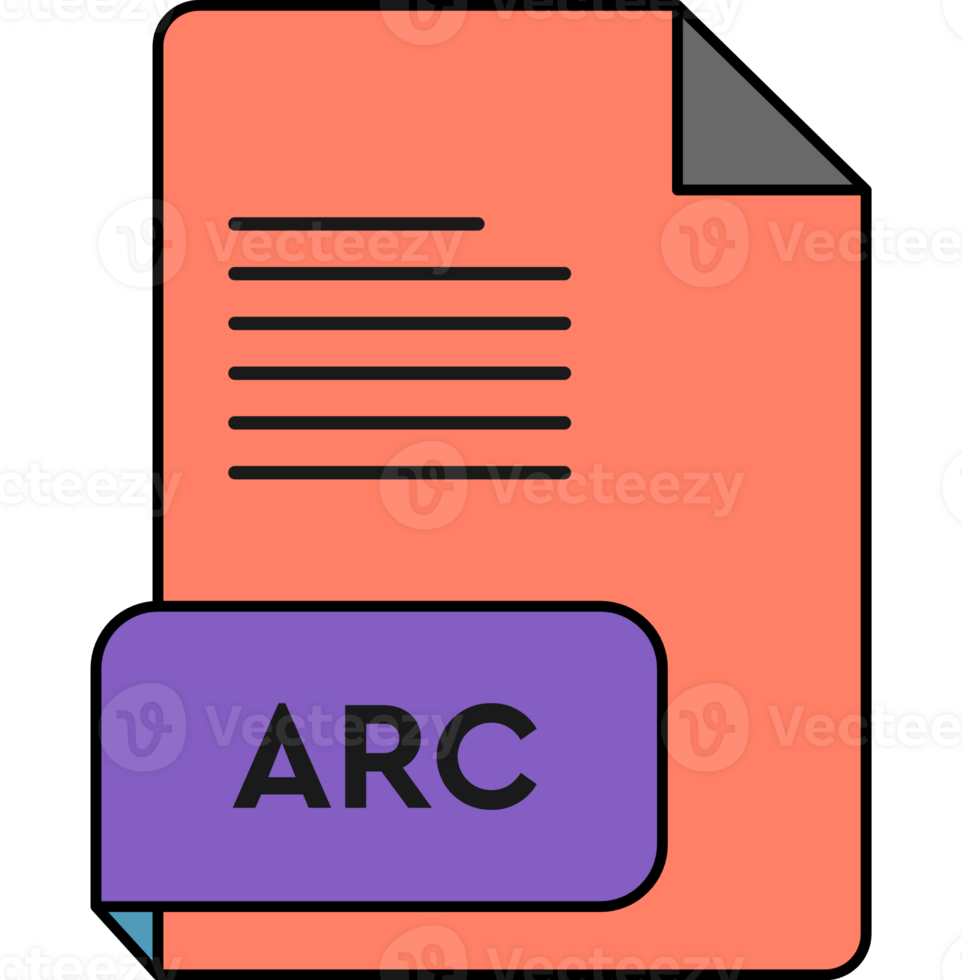 Arc File Extension Icon Color Crisp Corners png