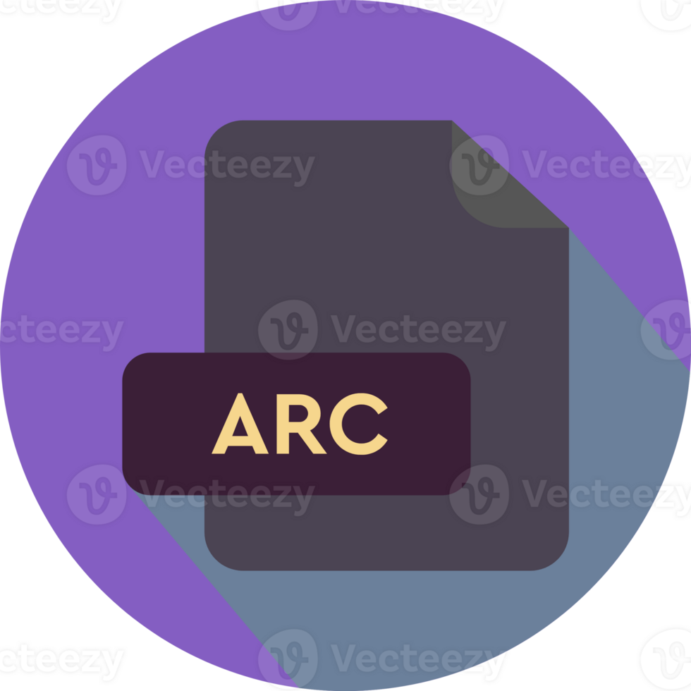 Arc File Extension Icon Purple And Yellow Color Circular Icon png