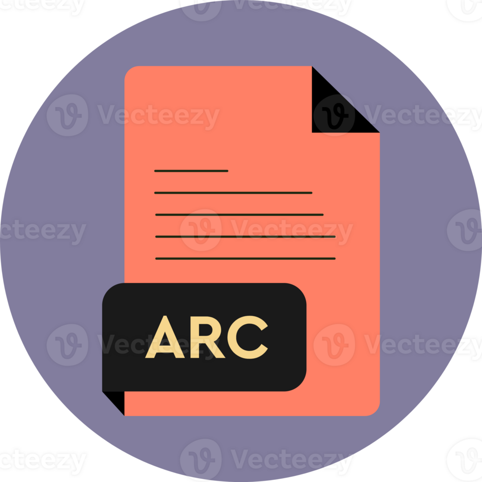 Arc File Extension Icon Purple And Light Color Crisp Corners Circular Shape png
