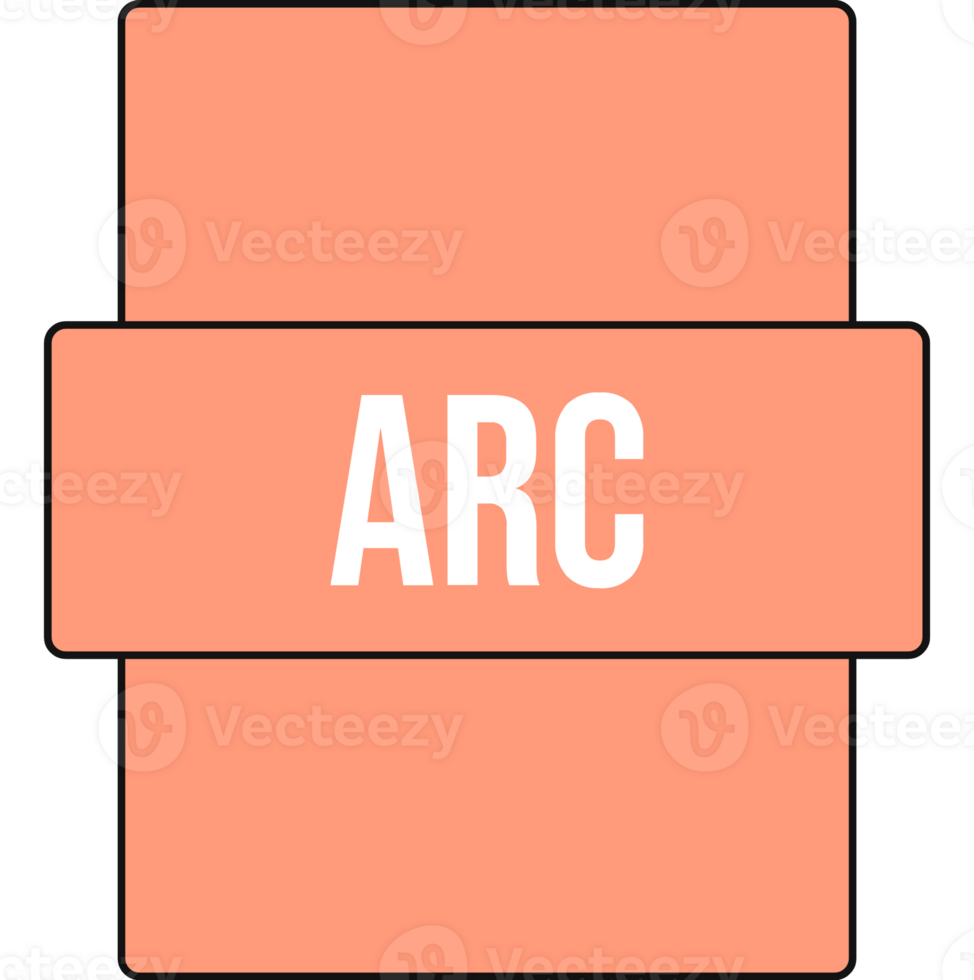 Arc File Extension Icon Orange Fill png