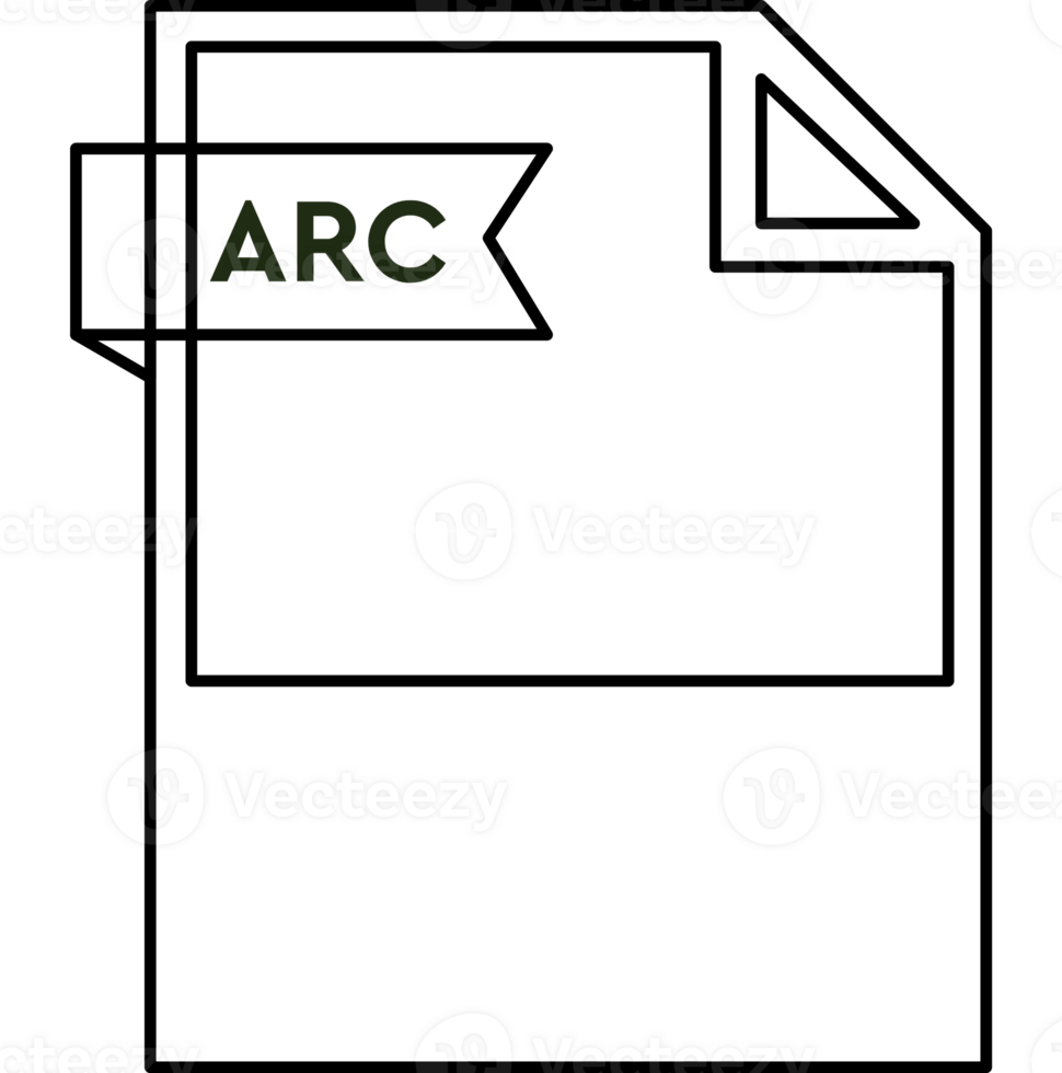 Arc File Format Icon Black Outline And Light Color Text png