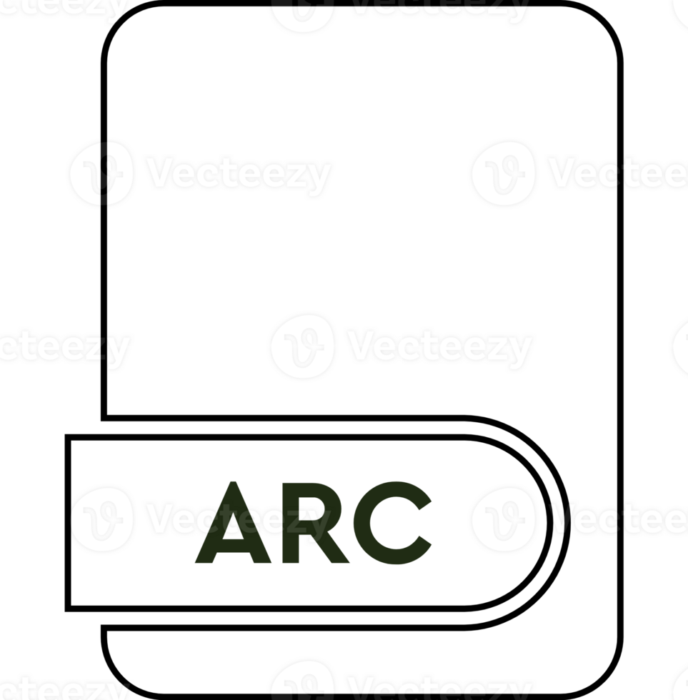 Arc File Format Icon Black Outline png