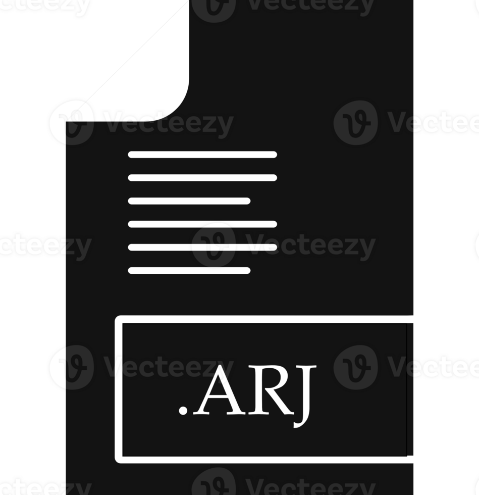 Arj File Format Icon Black Fill With Symbol png