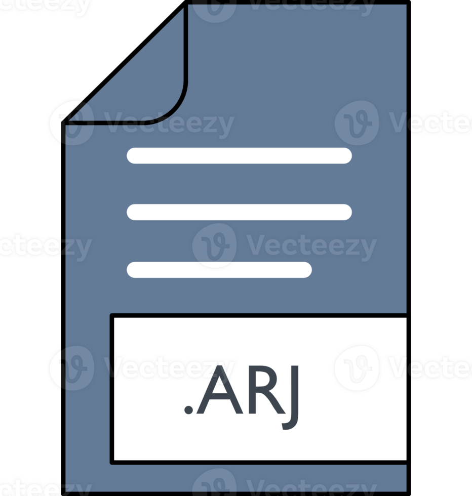 Arj File Format Icon Rounded Dashed Outline png