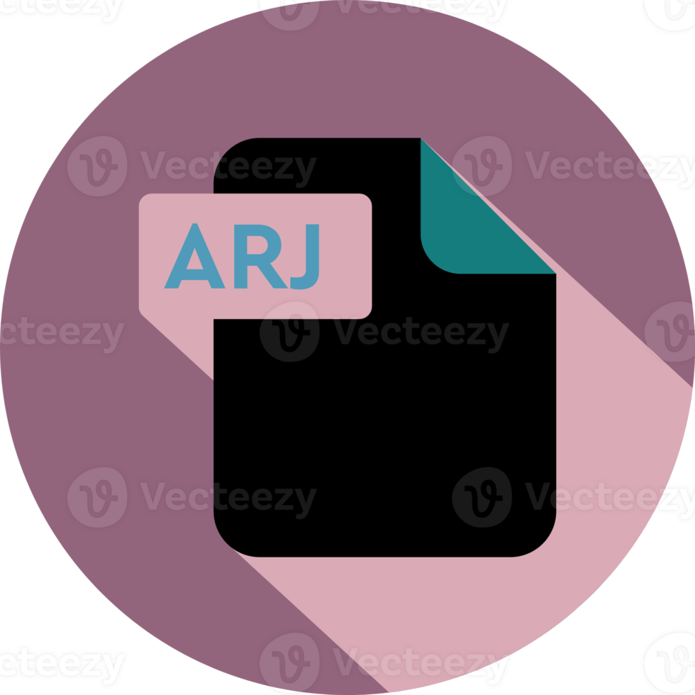 Arj File Format Icon Rounded Shapes With Circle Outside png