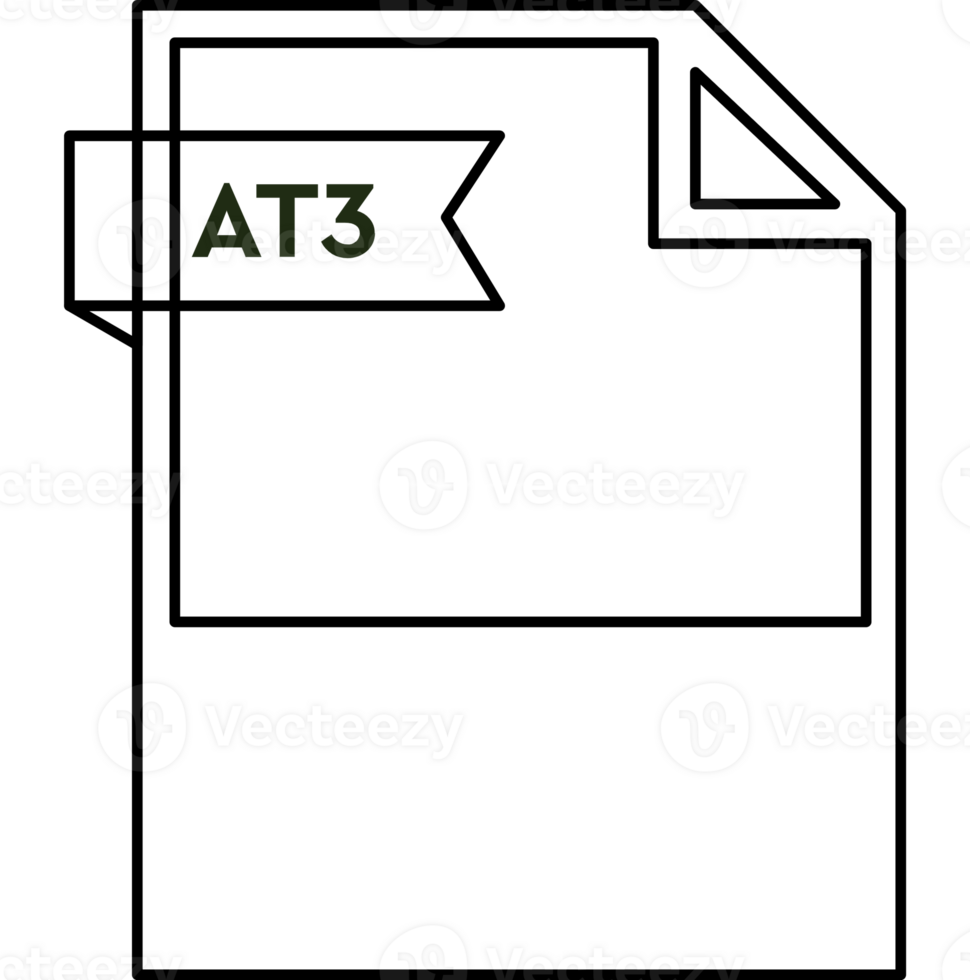 At3 File Format Icon Black Outline And Light Color Text png