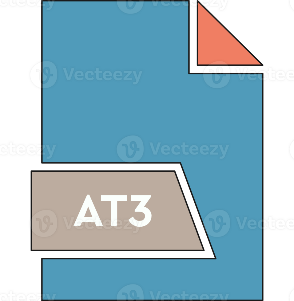 At3 File Format Icon In Shapes Orange And White Colors png
