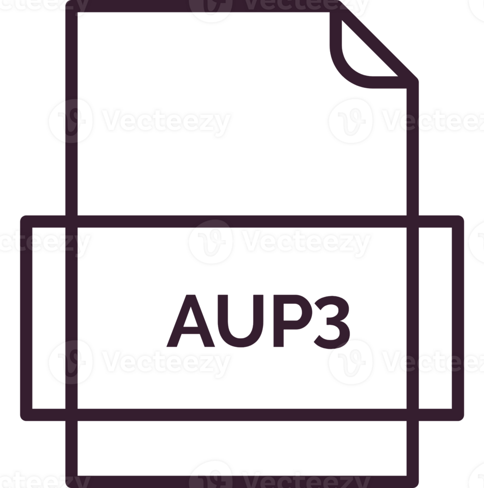 Aup3 File Icon Thick Outline Rounded Corners png