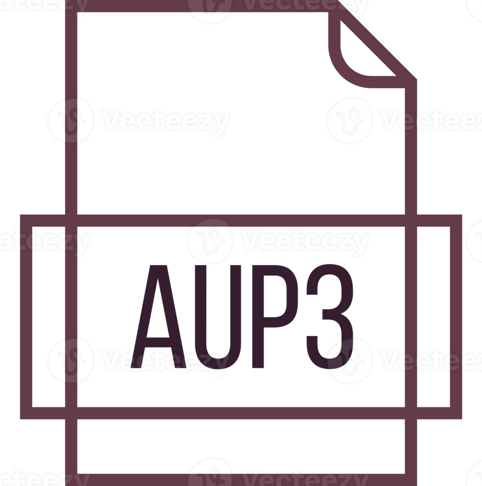Aup3 File Icon Thick Outline Sharp Corners png