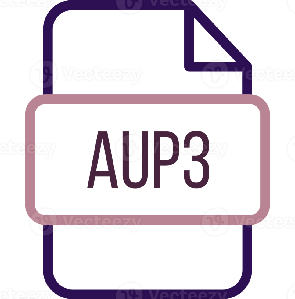 Aup3 File Icon With Bold Outline png