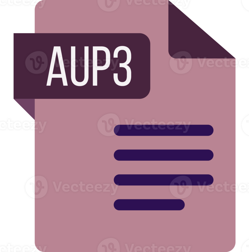 Aup3 File Icon With Dark Ciolor And Folded Doc png