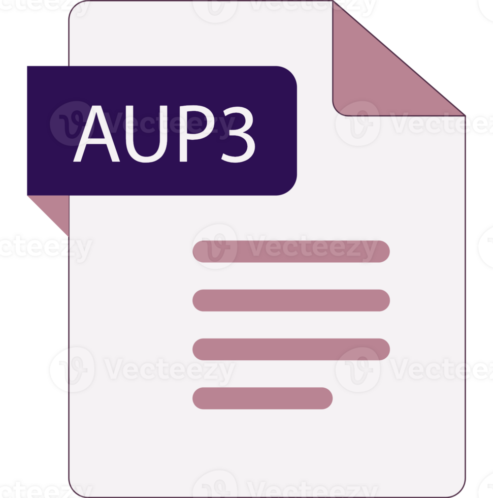 Aup3 File Icon With Folded Style Document png