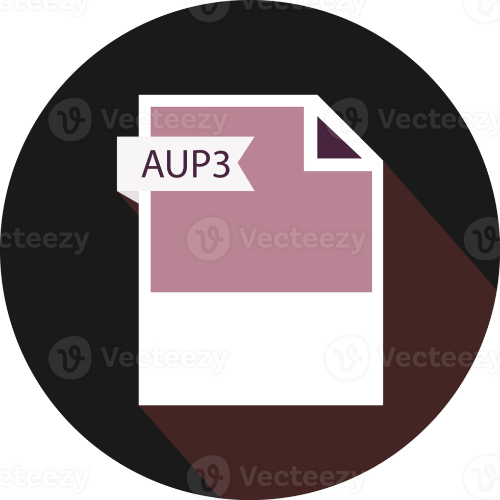 Aup3 File Format Icon And Black Shadow Circular Shape png