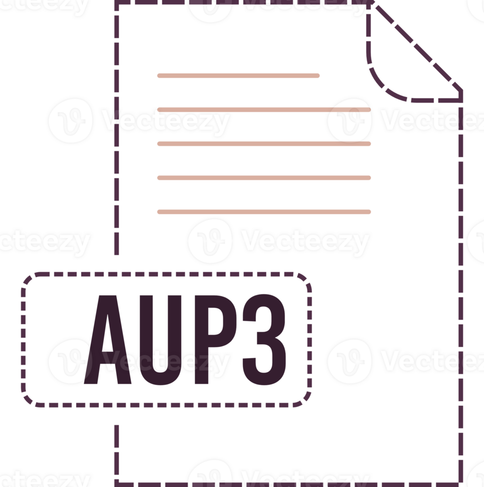 Aup3 File Format Icon Dashed Outline png